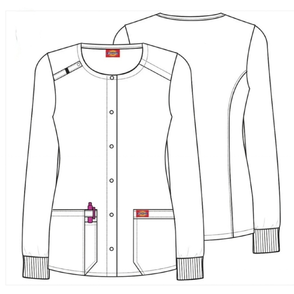 Dickies EDS Snap Front Scrub Awareness Jacket - S - Picture 9 of 13